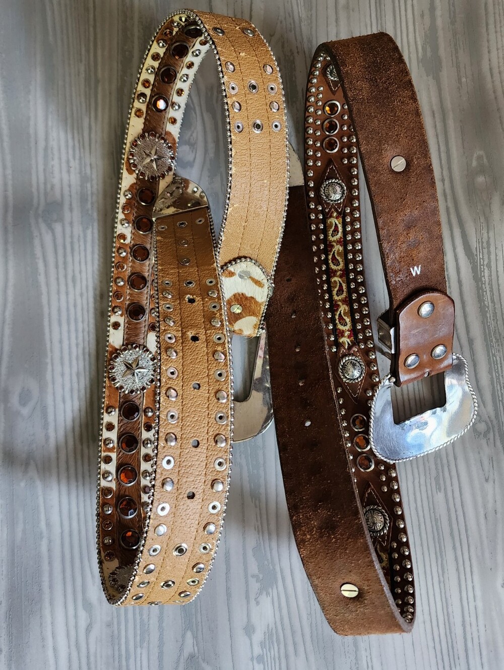 Vintage WB Atlas Bling Western Belt Bundle Y2k Country Leather Rhinestone - Picture 8 of 15